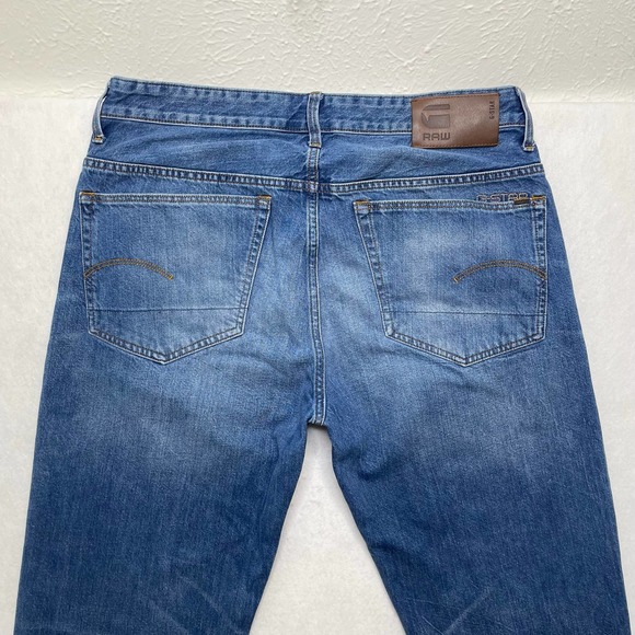 G-Star Raw Mens 35x38 Long 3301 Relaxed Fit Medium Wash Straight Leg Jeans - Picture 5 of 11